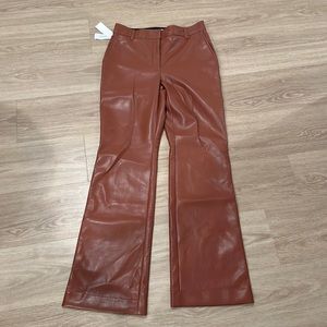 Aritzia vegan leather babaton attitude pants size 6 in chocolate opal